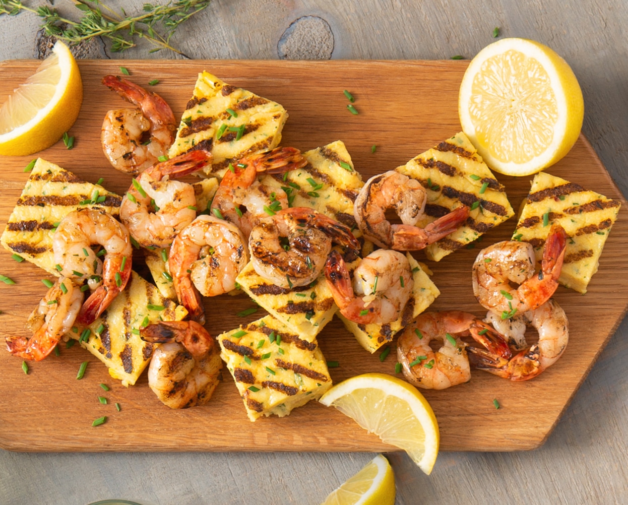 Grilled Polenta Squares with Shrimp | Kenyon Grills