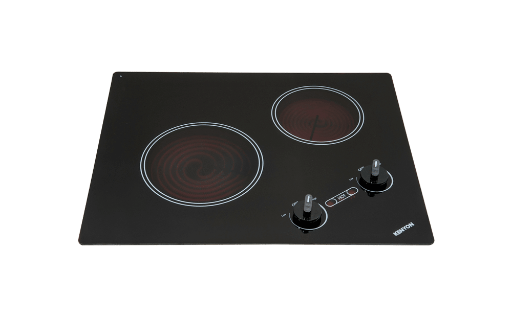 Kenyon B41603 Arctic Series 2-Burner Cooktop- Black with Analog Control