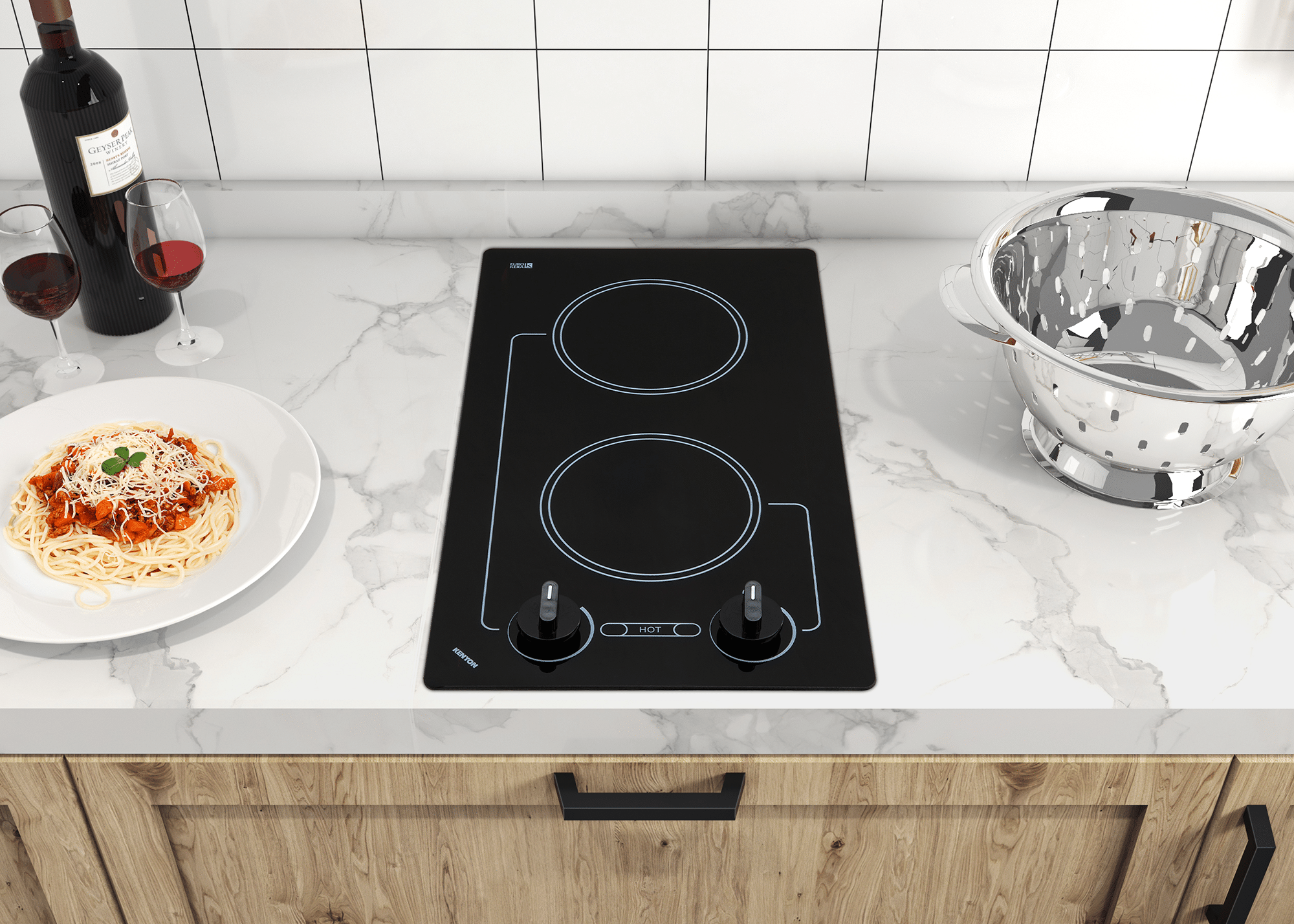 15 Electric Cooktop with 2 Radiant Elements Black KECC056RBL