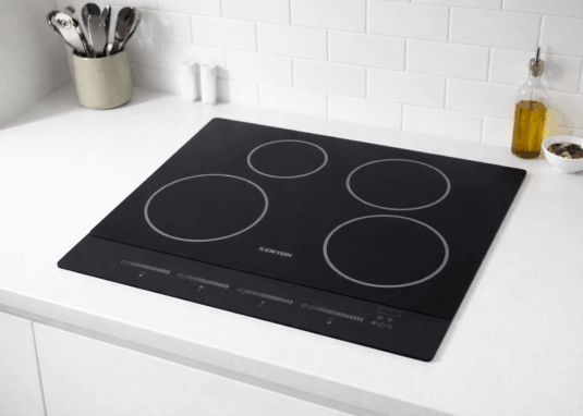 black cooktop on counter